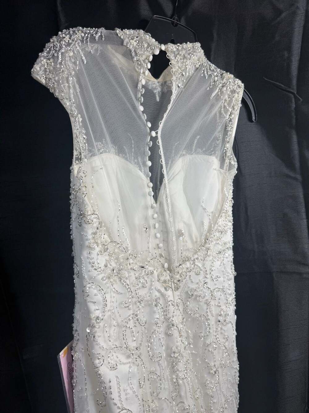 Demetrios Style IB-575 Beaded Tulle Ivory White Wedding Dress Size 8